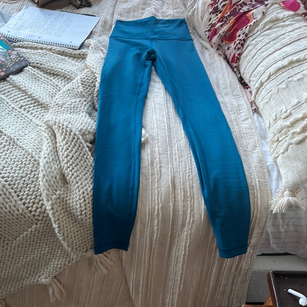 Blue lululemon wunder leggings size 2